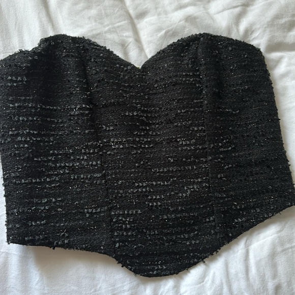 Tweed Sweetheart Neckline Corset Tube Top - Picture 5 of 5